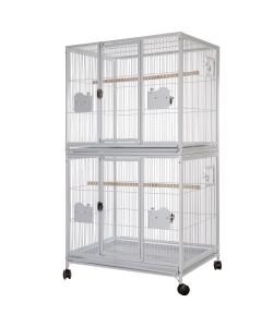 Parrot-Supplies Parrot Double Breeding Cage Or Display Parrot Cage - White